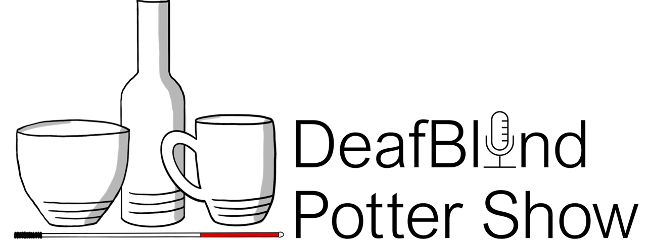 DeafBlind Potter logo with a mic for the letter i for blind 